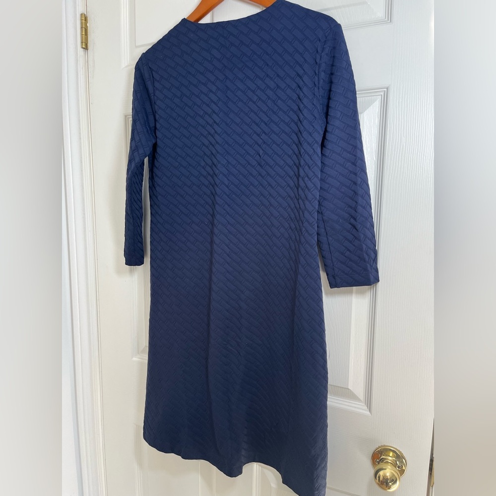 J. McLaughlin Navy Textured Long Sleeve Dress Size XS - Picture 2 of 9
